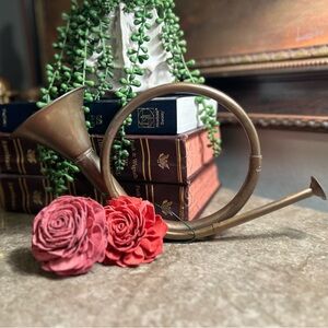 Brass hunting horn decoration also known as a cor de chasse 11”